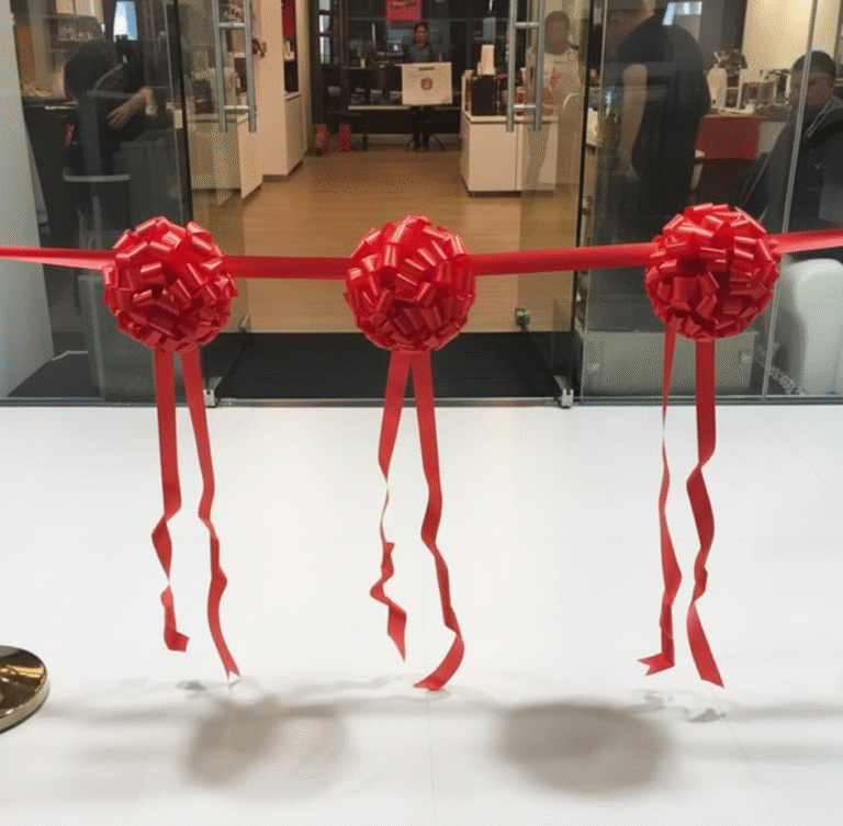 Pita Peresmian 3 Pompom Merah