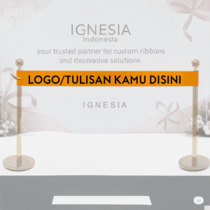 Sablon Pita Kain Satin Lebar 15cm Custom Cetak Logo Tulisan