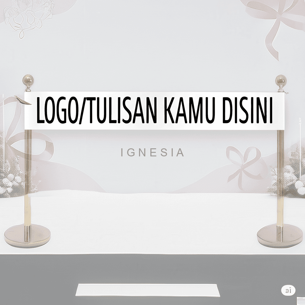 Custom Pita Satin Sablon Logo Print Tulisan Lebar 10cm - Gambar 2