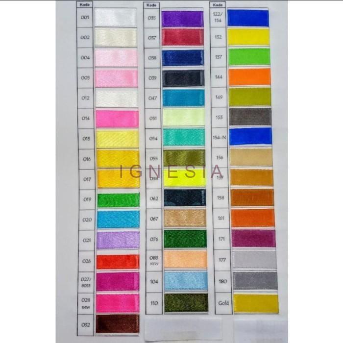 Cetak Pita Satin 2, 2.5 4 & 5 cm atau 1 & 2 Inch Warna Lengkap Harga Per Roll - Gambar 7