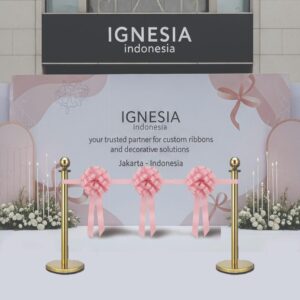 Pita Peresmian 3 Pompom Pink Muda