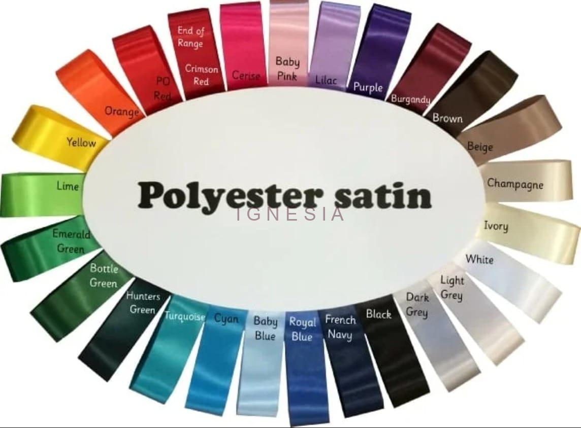 Cetak Pita Satin 2, 2.5 4 & 5 cm atau 1 & 2 Inch Warna Lengkap Harga Per Roll - Gambar 8