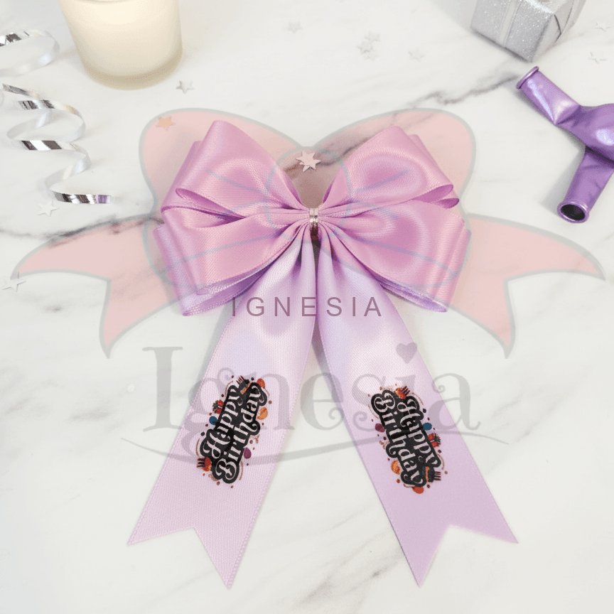 Pita Kado Ulang Tahun Cetak Ucapan Bahan Satin Premium Jadi - Gambar 2