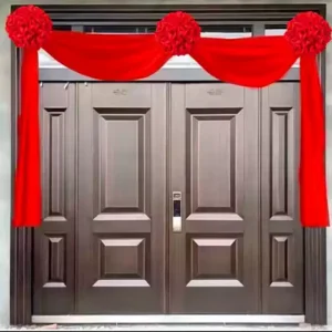 Pita Pelangkah Dekorasi pernikahan Sangjit Chinesse Kain Pintu bunga